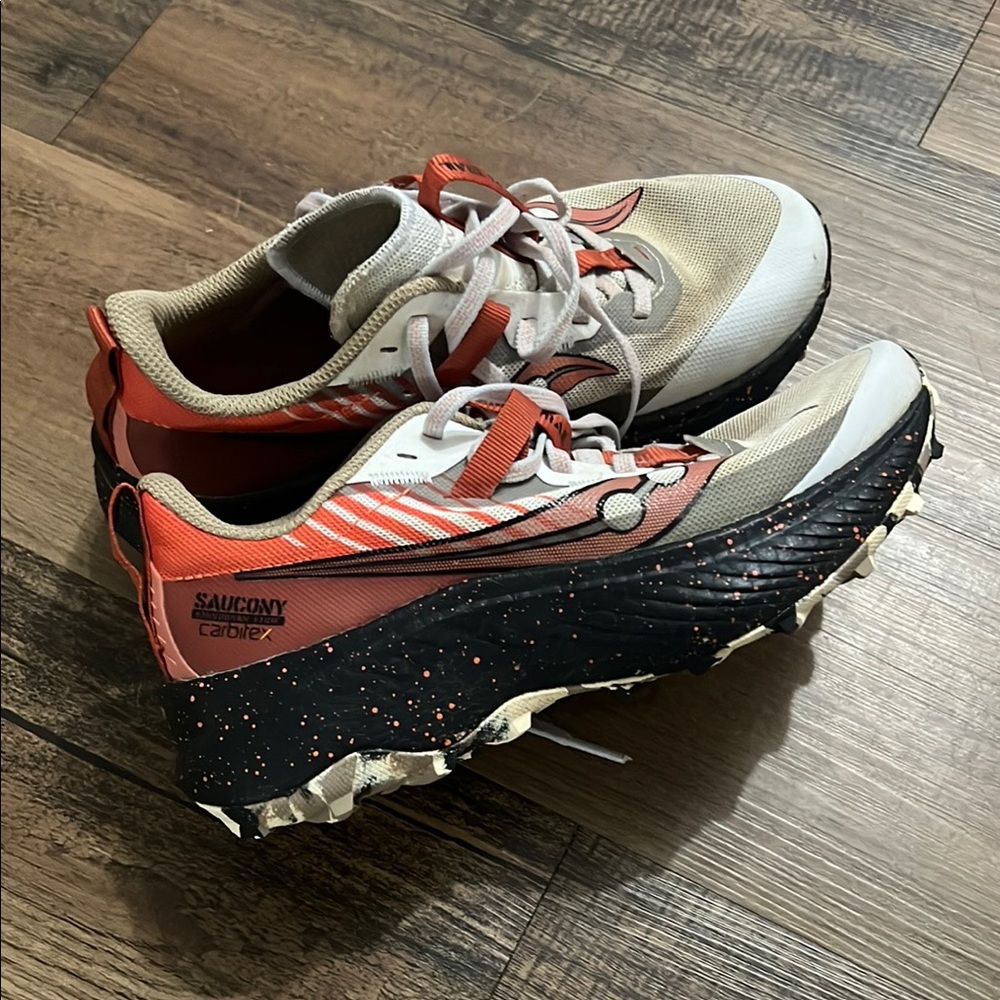 Saucony Athletic Shoes in Cream and Orange